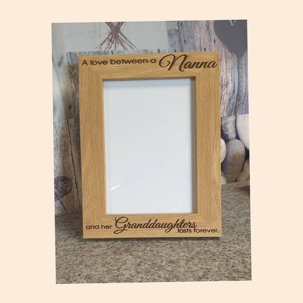 Personalised nana photo frame nanny gift a love between a nan Etsy