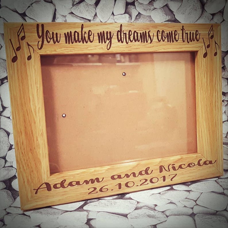 Wedding Personalised Photo Frame Wedding Song Lyrics Etsy UK