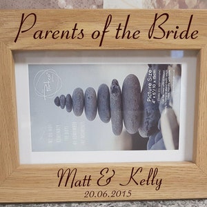 Personalised Parents of The Bride photo frame Wedding Frame Gift, Wooden Picture Photo Frame, Thank You gift, personalised gift for weddings