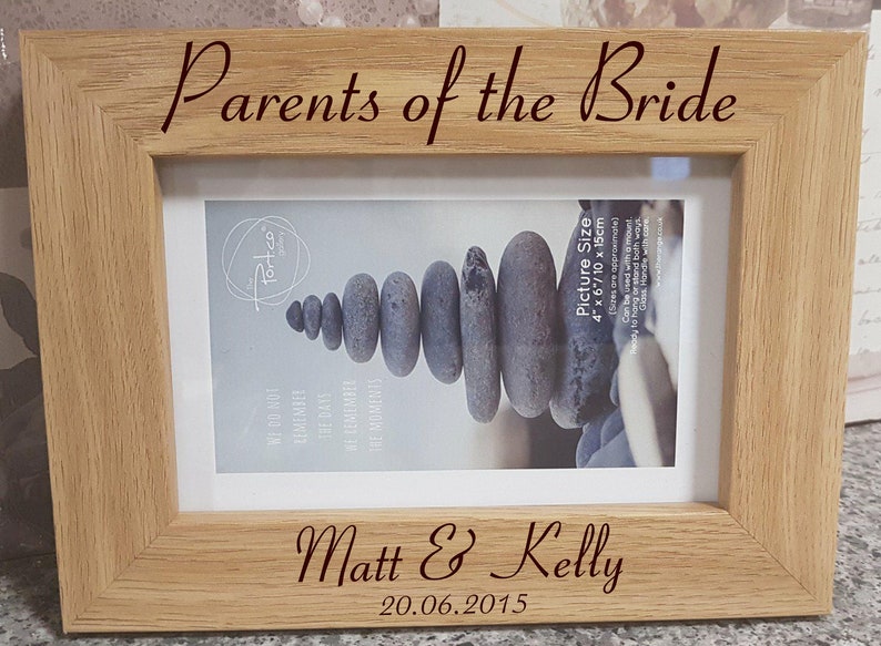 Personalised Parents of The Bride photo frame Wedding Frame Etsy
