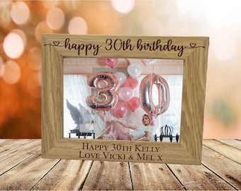 30th Birthday Frame Gift | Personalised 30th Birthday Photo Frame Gift Present | Milestone birthday gift | thirtieth Birthday gift