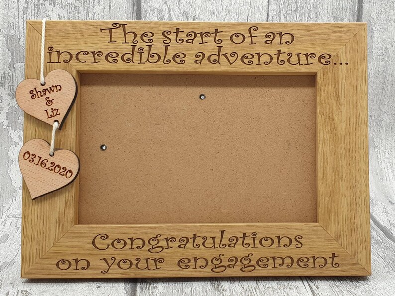 Personalised Engagement engraved Photo Frame engagement gift Etsy