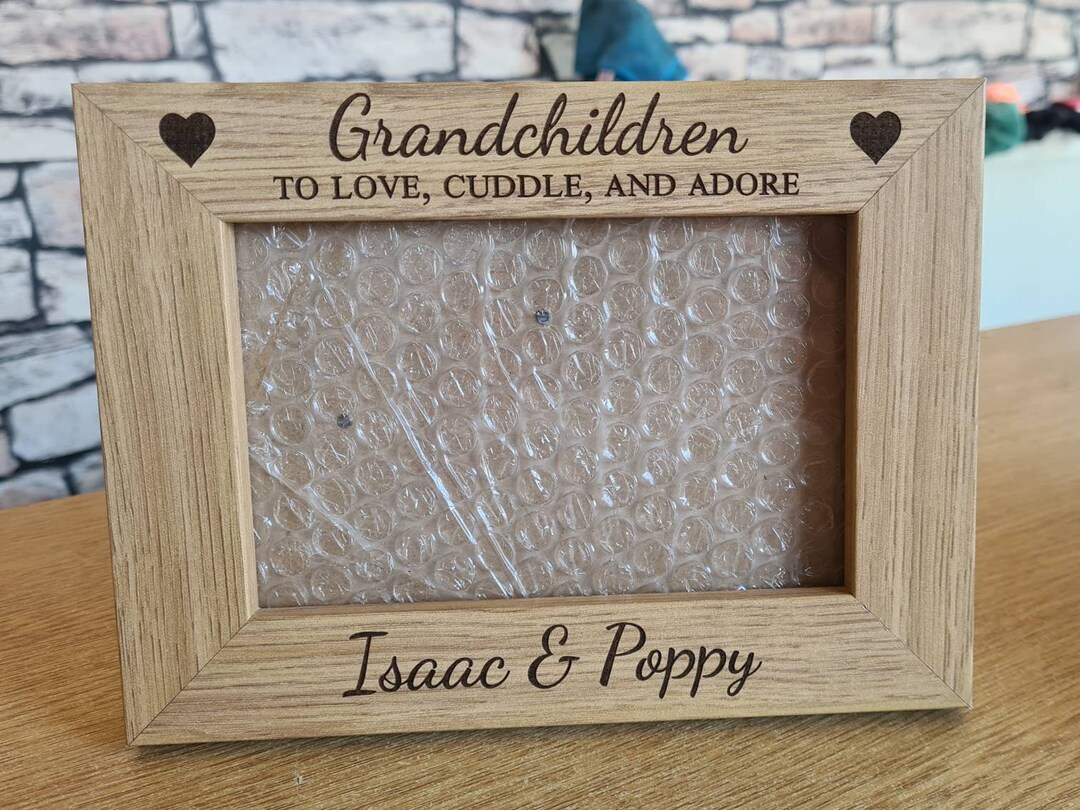 Personalised Grandchildren Photo Frame, Engraved Photo Frame, Grandchildren Photo Frame