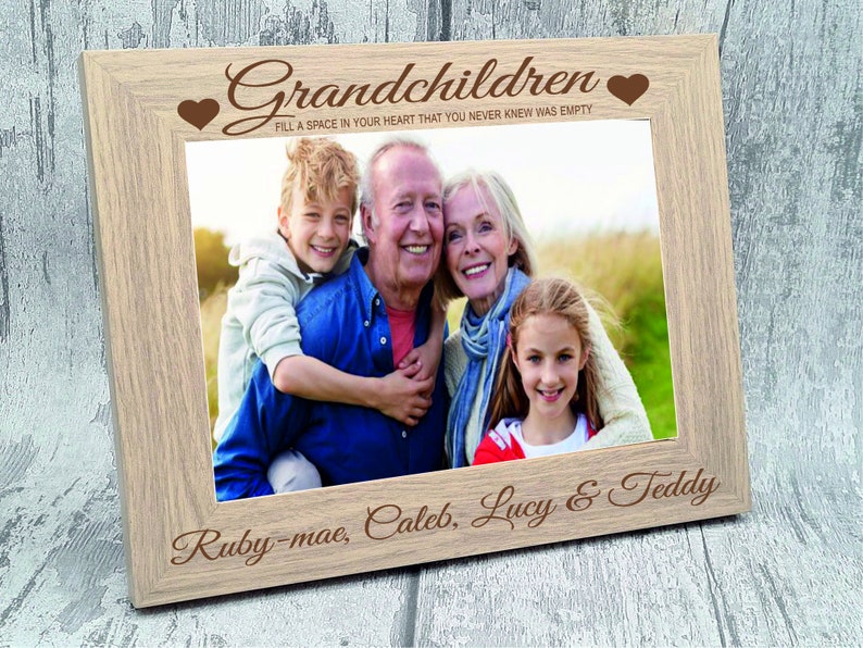 Personalised Grandchildren Photo Frame Engraved Photo Frame Etsy UK