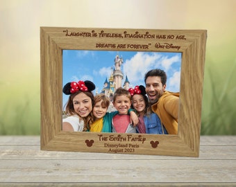 Personalised Disneyland Family photo frame gift, custom Disneyland Family memory keepsake decor frame souvenir