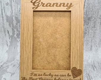 Personalised granny photo frame, engraved photo frame, grandchildren photo frame, birthday gift, valentines gift, christmas gift for granny