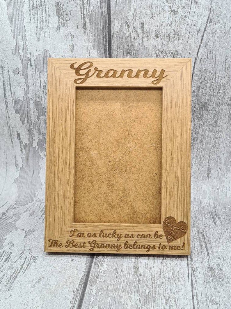 Personalised granny photo frame, engraved photo frame, grandchildren photo frame, birthday gift, valentines gift, christmas gift for granny image 1