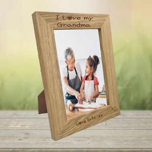 Personalised Grandma photo Frame Gift, Custom Grandma I Love You Keepsake Photo Frame Gift, Grandma birthday christmas Gift image 2