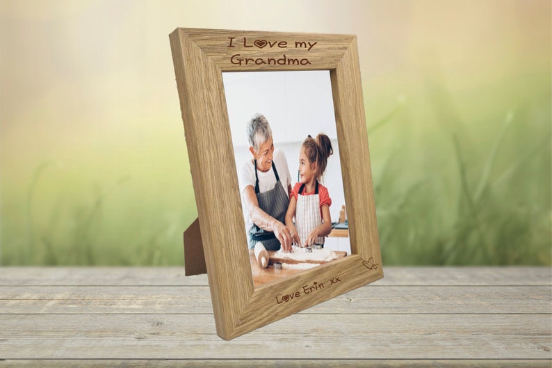 Personalised Grandma photo Frame Gift, Custom Grandma I Love You Keepsake Photo Frame Gift, Grandma birthday christmas Gift image 2