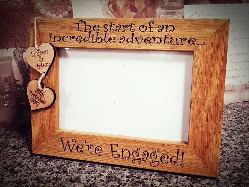 Personalised Were Engaged Frame Engagement Gift Wood Frame Etsy UK