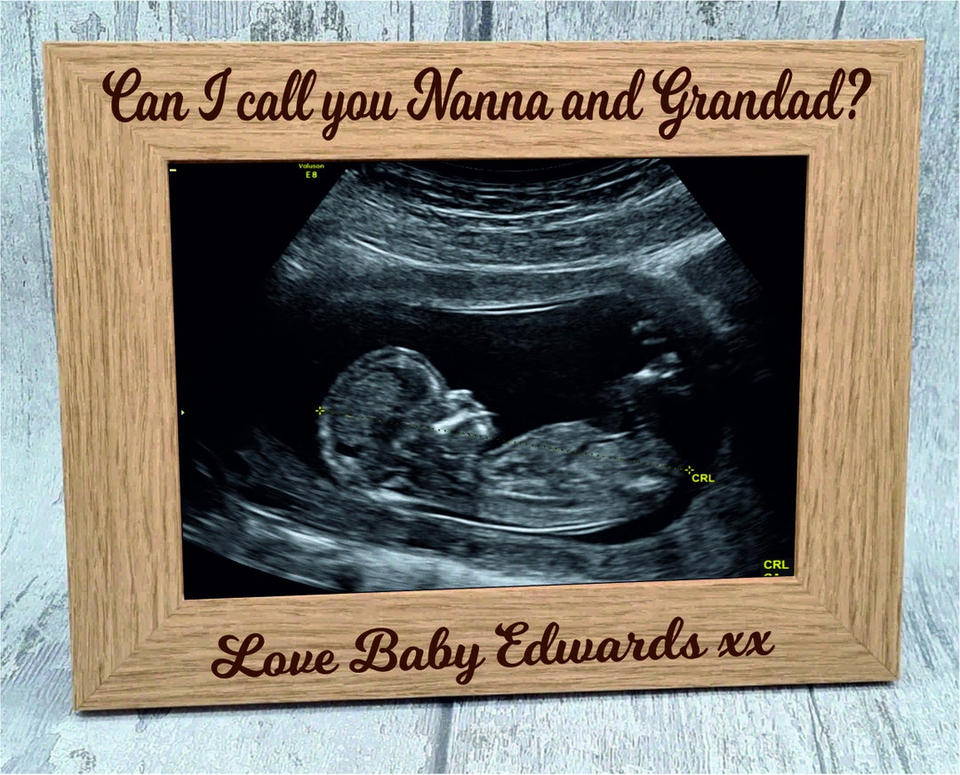 Baby Announcement Personalised Photo Frame, New Grandparent Grandma