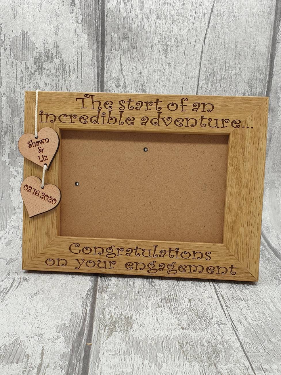 Personalised Engagement Photo Frame Personalised Engagement Etsy UK