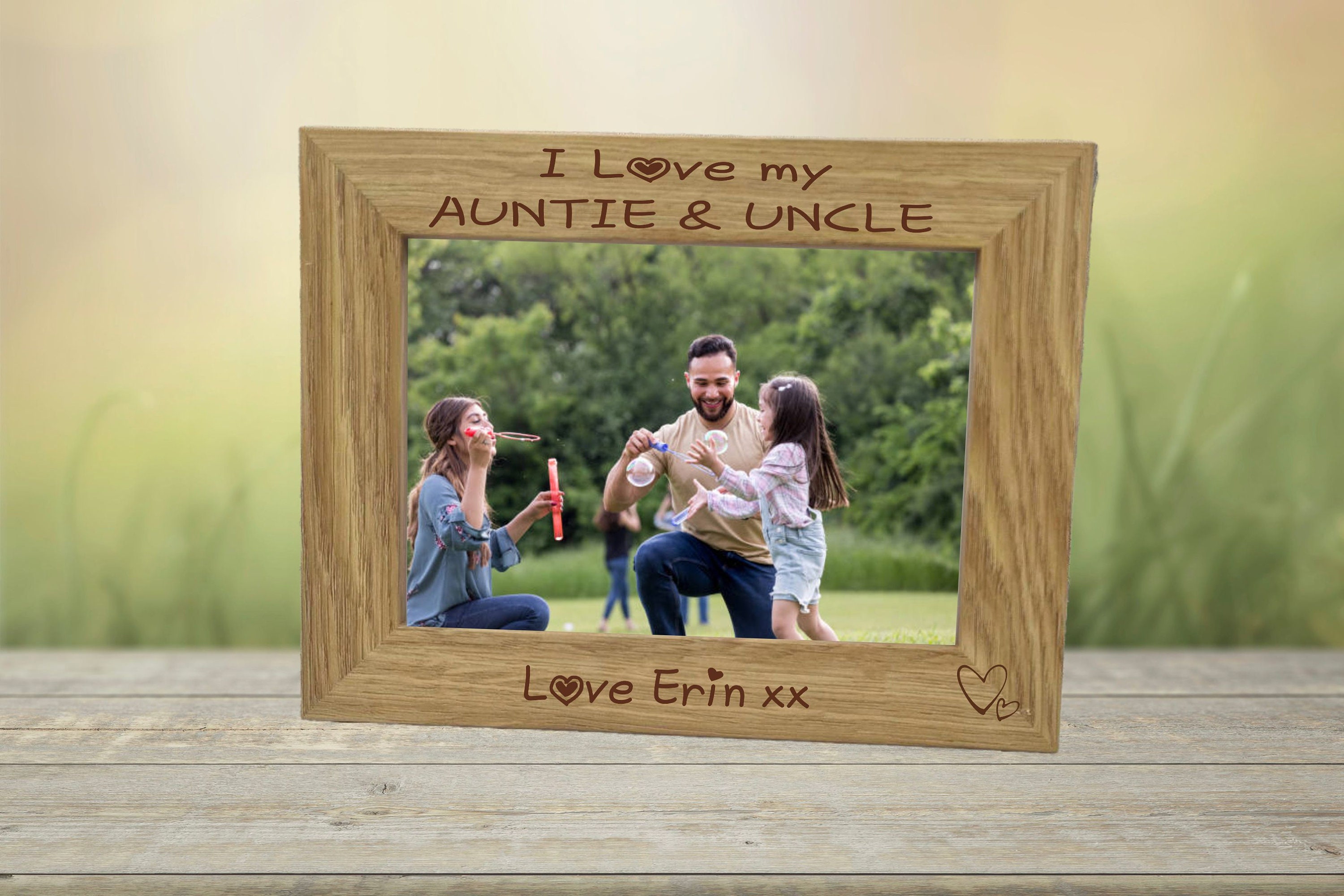 Auntie Uncle Personalised Frame Gift Custom I Love You Aunt Uncle