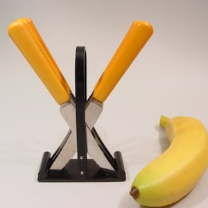 ART DECO yellow BAKELITE black Fruit Knife Set  vintage cutlery  collectible German modernism bauhaus design flatware Solingen early plastic