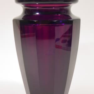 ART NOUVEAU design Josef HOFFMANN amethyst glass Vase Karl Moser - Karlsbad Bohemia decorativ modernist violet faceted glass - Loetz Kralik