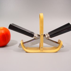 ART DECO butterscotch BAKELITE black Fruit Knives Set - original boxed cutlery vintage German modernism bauhaus flatware 1920s catalin 20s