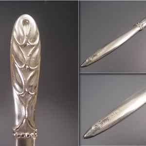 WMF- Abridor de cartas ART Nouveau PAPERKNIFE banhado a prata - material de escrita de talheres do modernismo alemão antigo - Museu de talheres de design