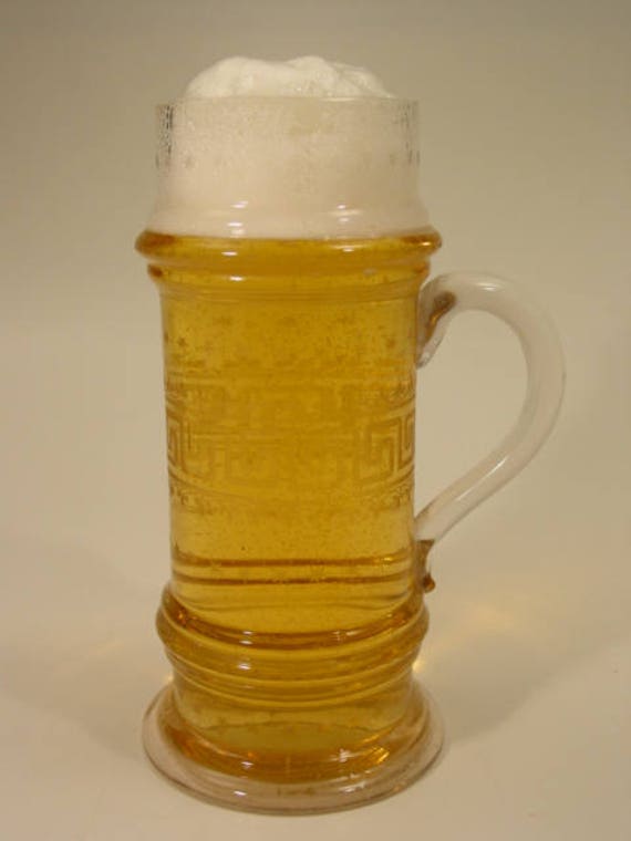 Antique Beer Glass Hand Carved With Meander Decor Around Etsy