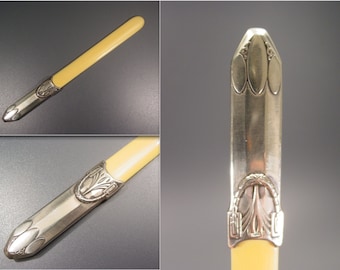 ART DECO silver plated Paper Knife antique letter opener - vintage German modernism writing material - Pullman Design flatware cutlery