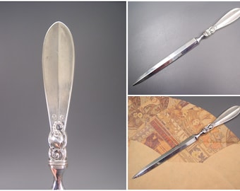 Art DECO abrecartas - Jens SIGSGAARD - paperknife solid silver funcional Nordic design antique flatware writing material cutlery Museum