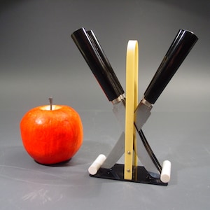ART DECO black BAKELITE white yellow Fruit Knives Set - collectible cutlery vintage German modernism bauhaus flatware 1920s catalin