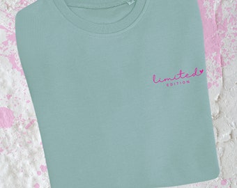 Damen Pullover  mit Spruch limited Edition / Damen Sweater mit Statement / Statementpulli Grafikshirt mit Affirmation minimalistisch