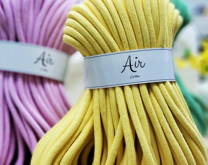 6.0mm Chunky Braid Cotton Cord Basket Sewing Rope 50yards a Full Hank ...