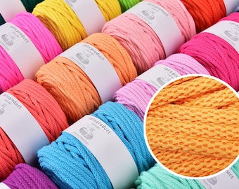 5.0MM Basket Knitting Cord  Bag Knotting Cord 80yards a Full Roll  NEON Macrame Rope
