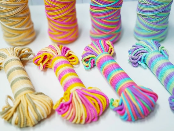 3.0MM Variegated COTTON Macrame ROPE Multi Color Macrame Rope | Etsy