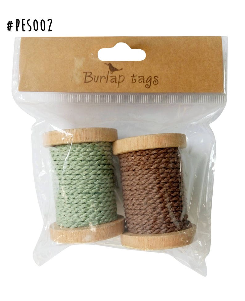 1.5mm Hemp Twine Waxed cord with Wooden Spool 2 spools total Etsy