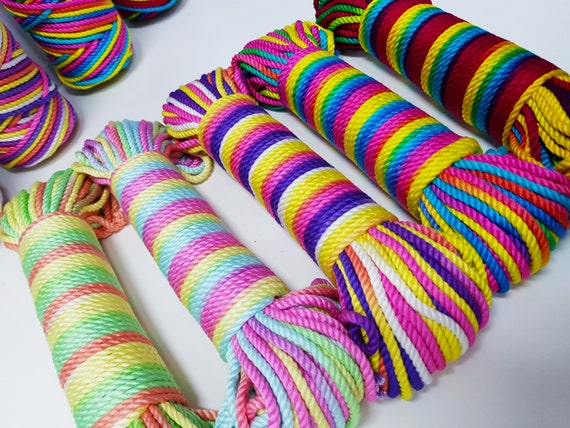 4.0MM Variegated Macrame BAMBOO Rope Bamboo Silk Multi Color Macrame Rope  Pure BAMBOO SOFT Rope 