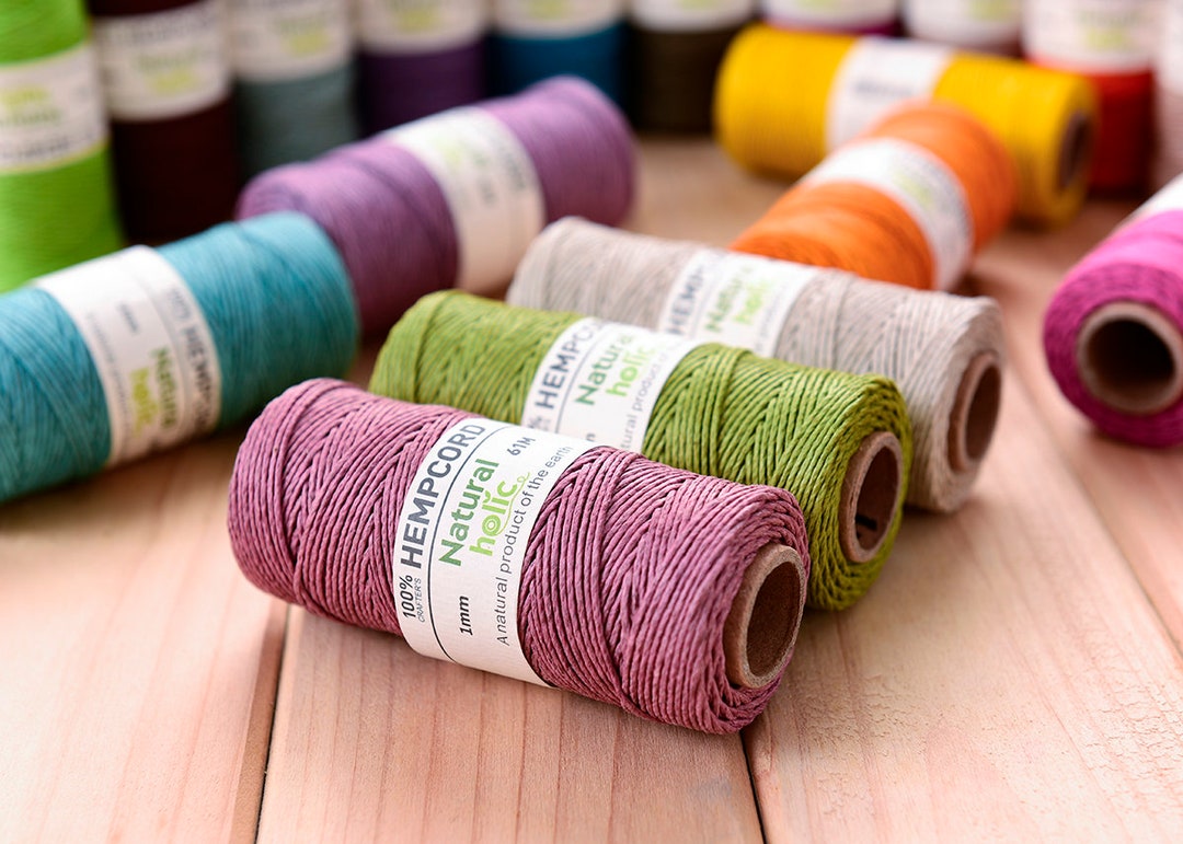 205FT Polished HEMP CORD 1.0MM Dia. 100 HEMP Yarn 20lb Tested