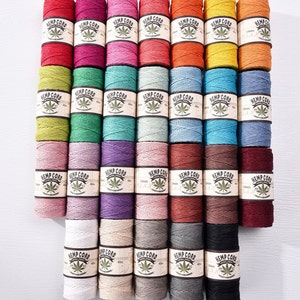 1.0mm Polished Hemp Cotton Cord 40M a Spool Over 30colors Available Hemp cord for Knotting bracelet  vintage Decoration & Packaging cord