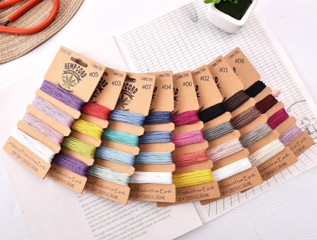 1mm Polished HEMP CORD Carded Hemp Cotton 20yards Thread for Jewelry ...
