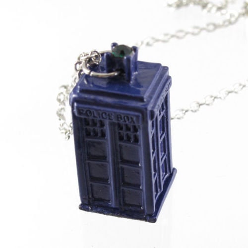 Doctor Who 3D TARDIS Police Call Box Blue NECKLACE With Chain - Time ...