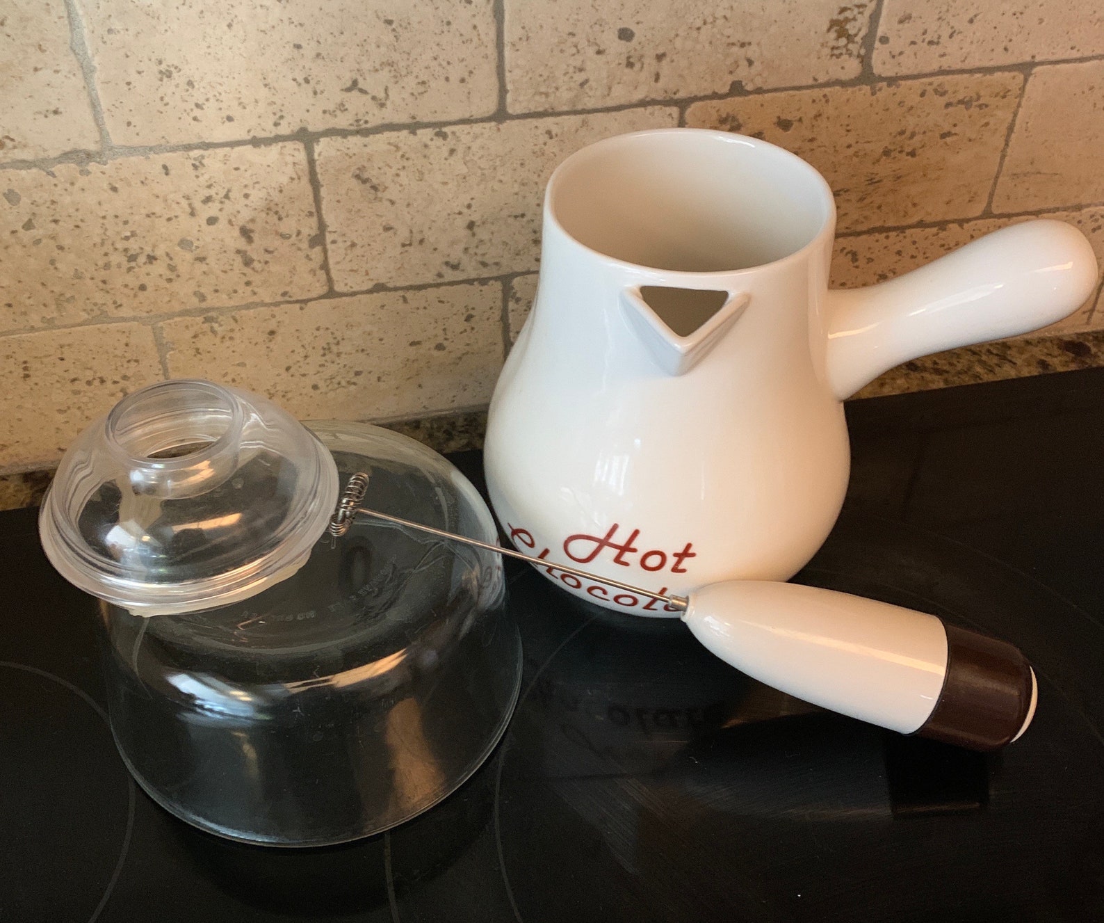 Hot Chocolate Pitcher With Electric Milk Frother Etsy