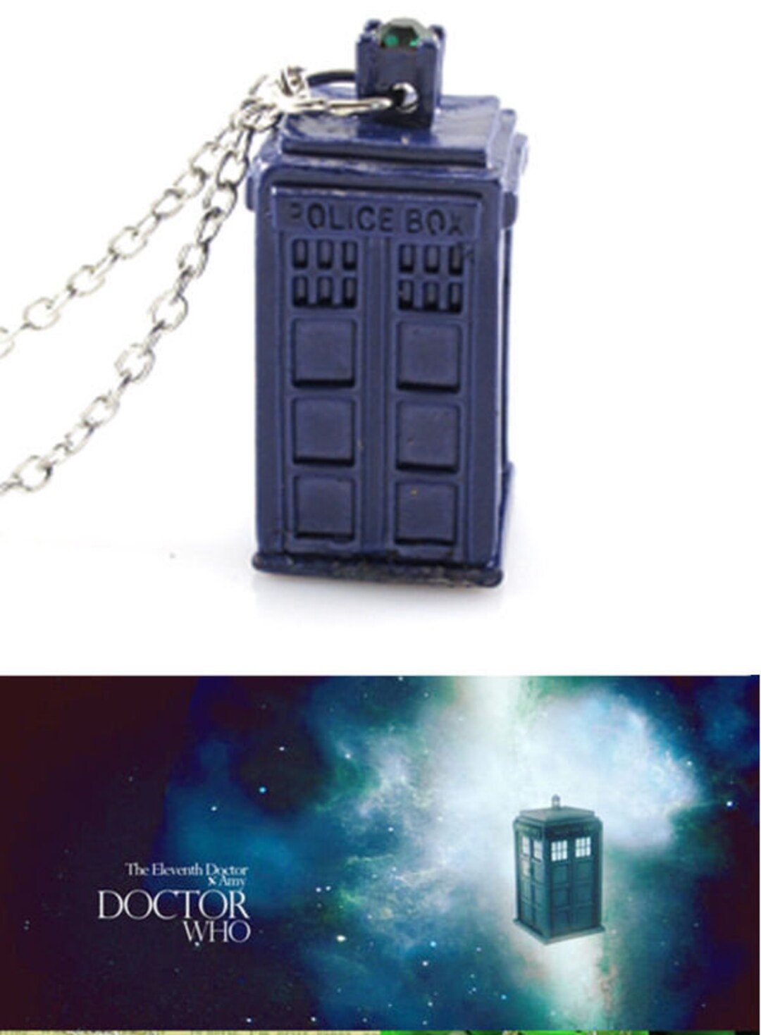 Doctor Who 3D TARDIS Police Call Box Blue NECKLACE With Chain - Time ...