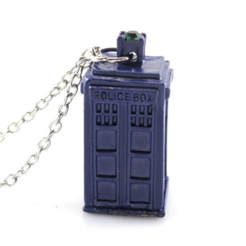 Doctor Who 3D TARDIS Police Call Box Blue NECKLACE With Chain - Time ...