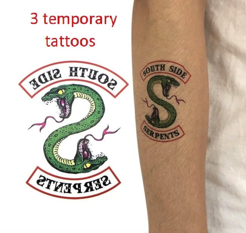 3pcs temporäres Tattoo Südseite Schlangen Jughead Jones FP Etsy