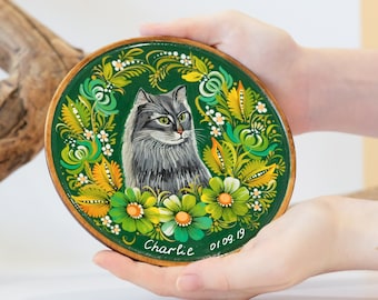 Retrato de mascota personalizado en madera, retrato a partir de una foto, regalo para mascota pintado a mano, adorno para mascota personalizado, regalo conmemorativo para mascota personalizado