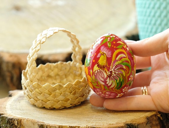 Hand Painted Vintage Wood Easter Eggs Ukraine/Poland Pysanky 5 Wooden Eggs