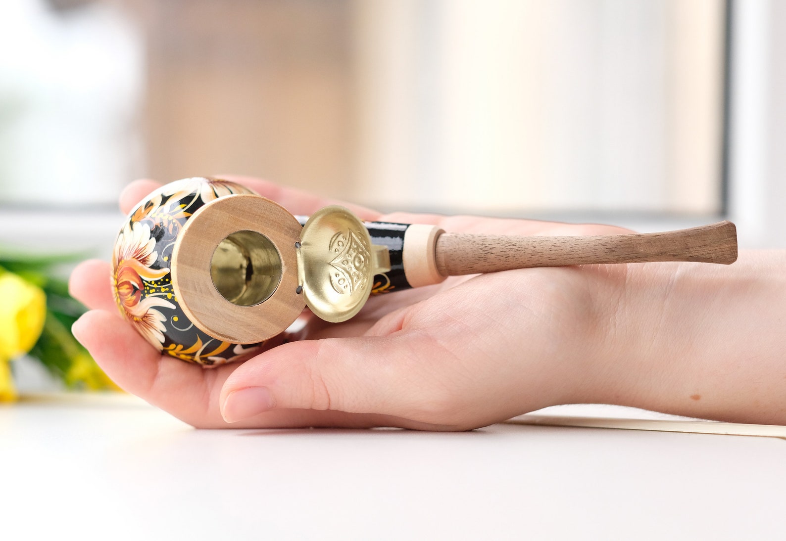 Unique wooden bowl for smoking Tobacco pipe with lid Beige Etsy