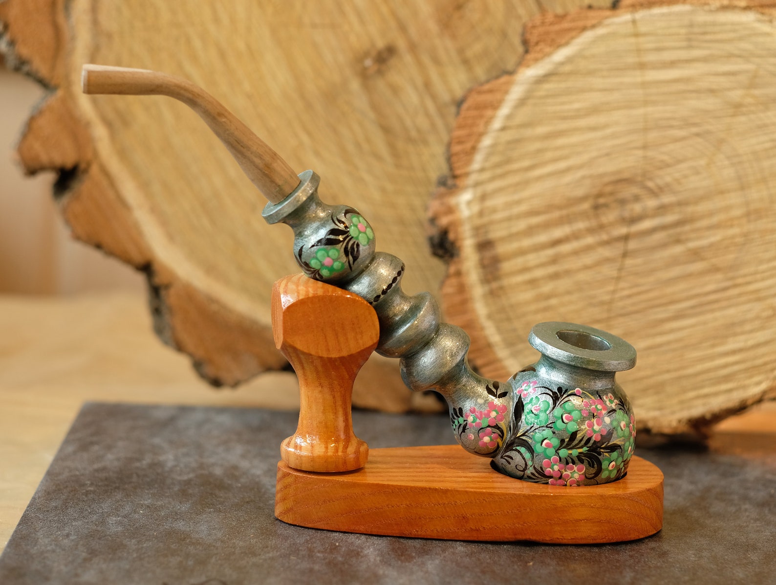 Wooden Smoking Pipe Tobacco Smoking Bowl Cherry Blossom Etsy