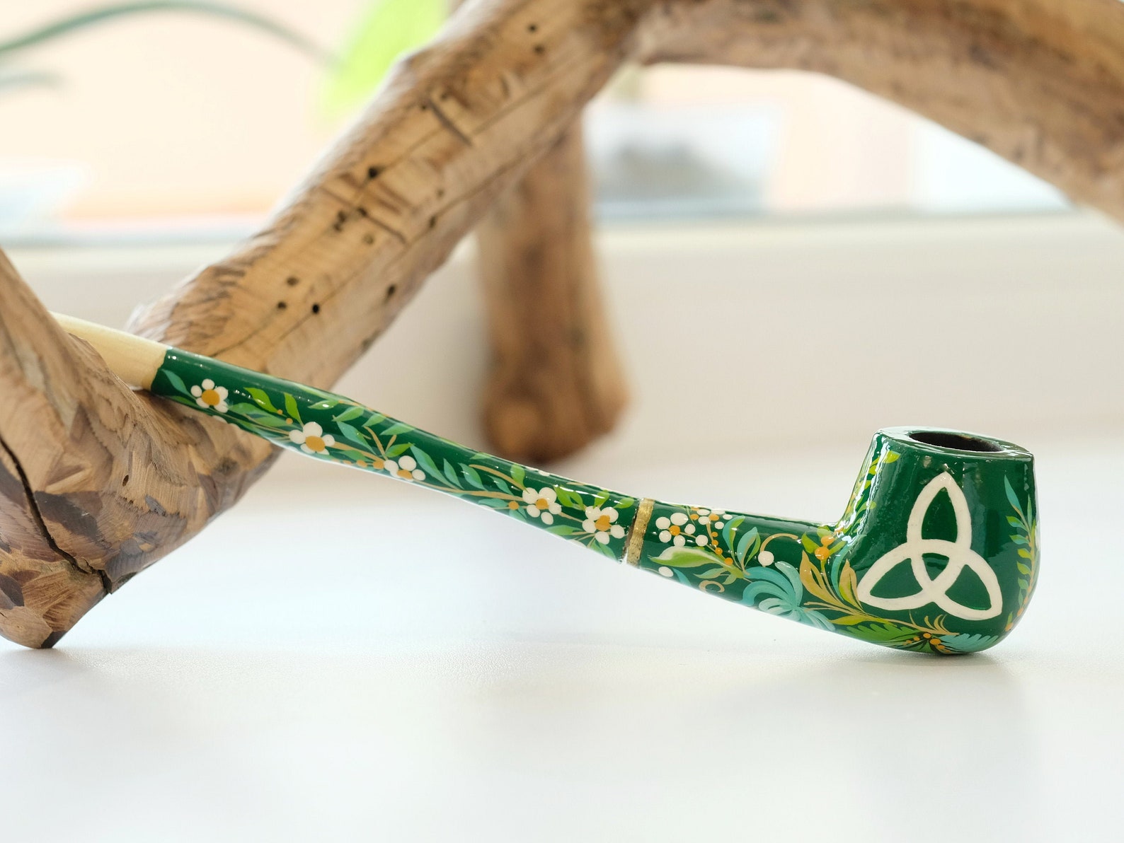 Triquetra smoking pipe Wooden tobacco pipe Celtic knot Etsy