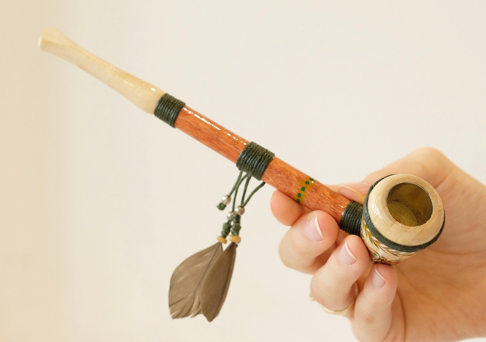 Wooden smoking pipe Native American pipe Indian peace pipe Etsy