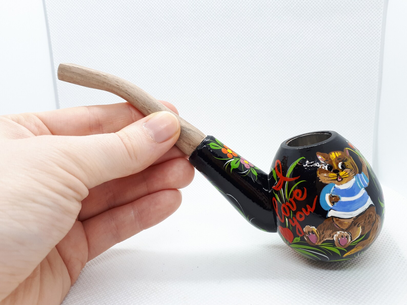 Cat Smoking Pipe Cute Inscription Pipe Unique Smoking Bowl Etsy
