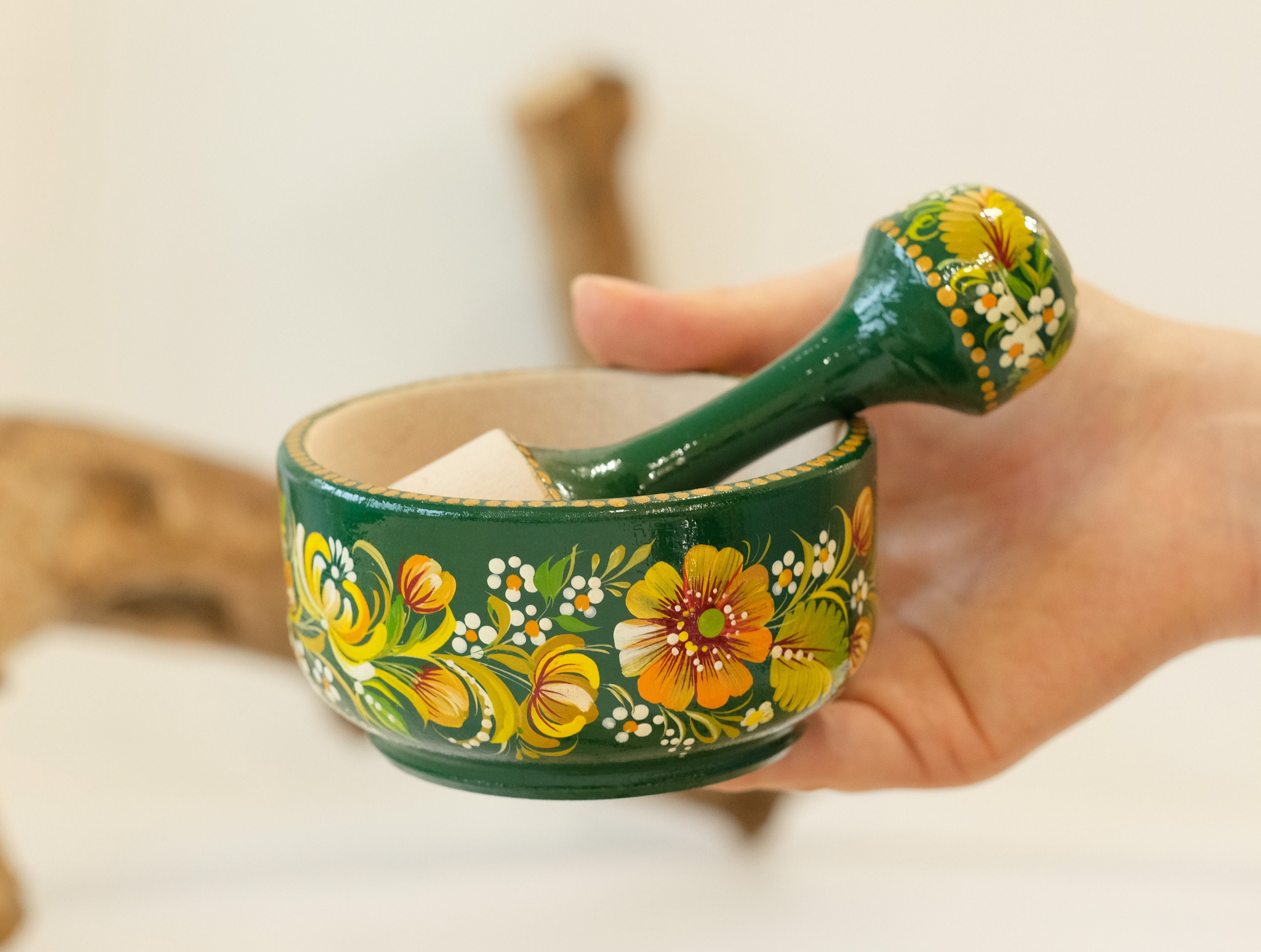 Mortar and Pestle Set Wooden Mortar and Pestle Herb Crushing Etsy