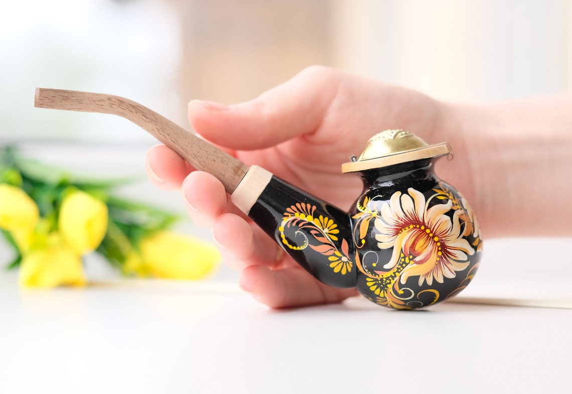 Unique wooden bowl for smoking Tobacco pipe with lid Beige Etsy
