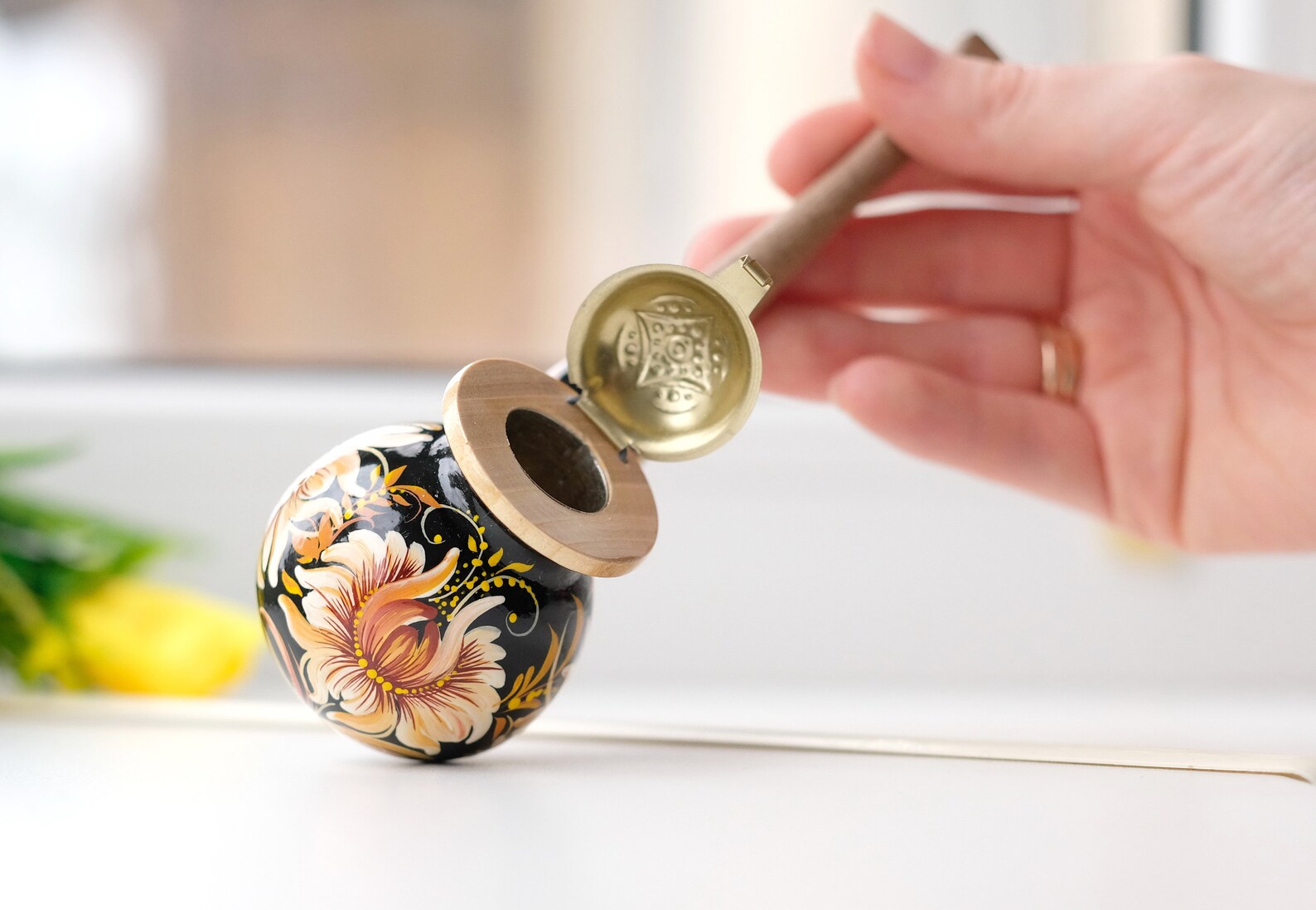 Unique wooden bowl for smoking Tobacco pipe with lid Beige Etsy