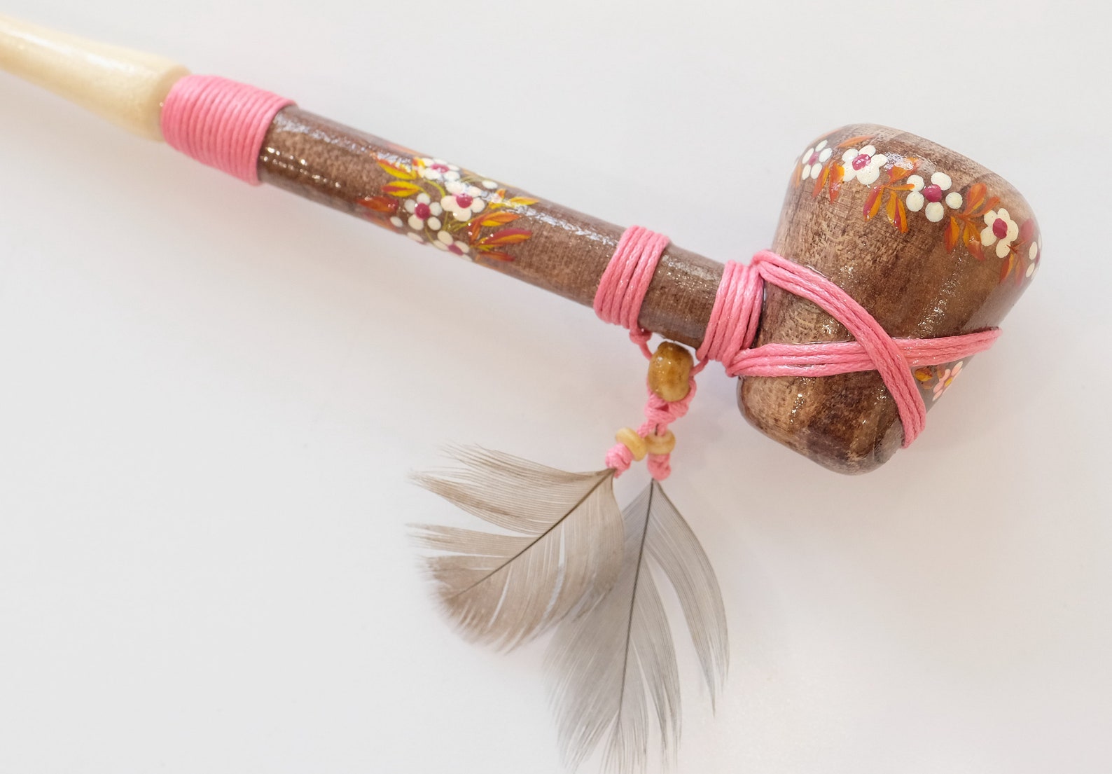 Native American pipe Long wooden smoking pipe Indian peace Etsy